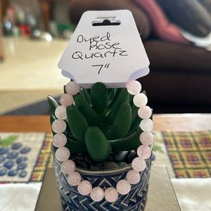 Gorgeous Hand Crafted Dyed Rose Quartz Stretch Bracelet